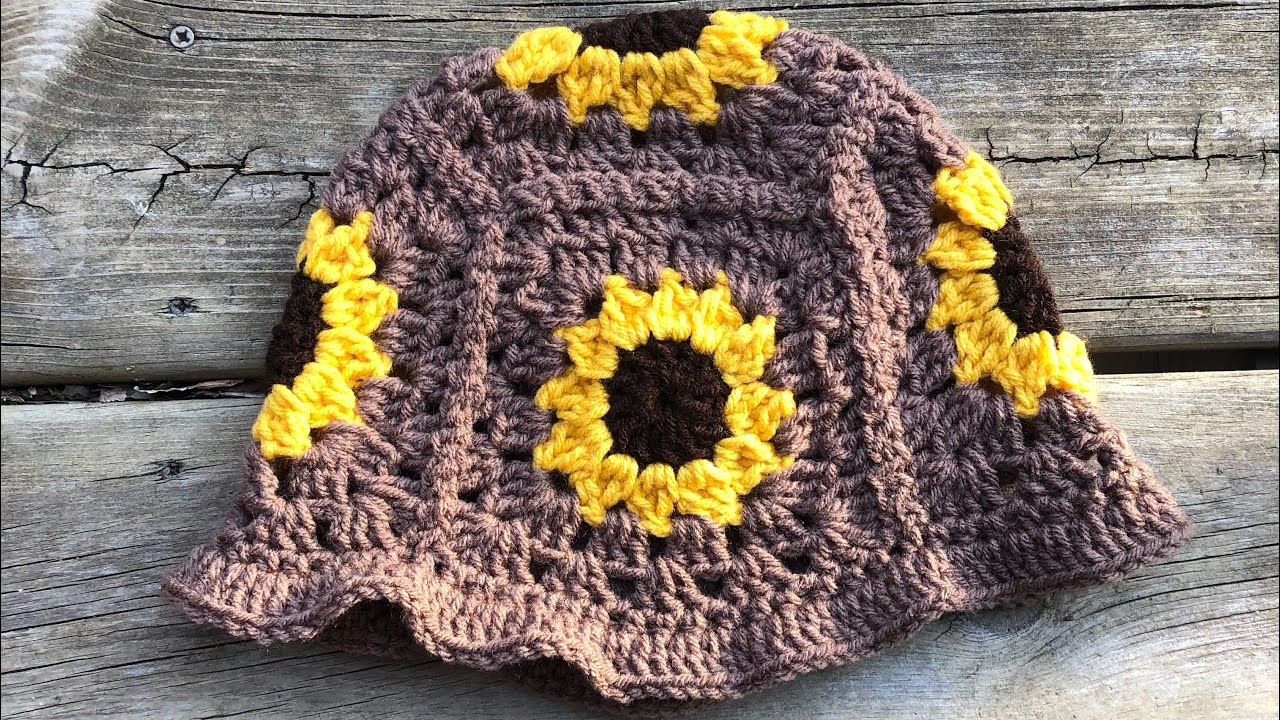 Crochet Adult Sunflower Bucket Hat | Beginner Friendly | Hookin_youup