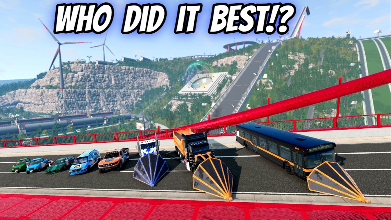 Jumping The Farthest Distance Possible! Car Jump Arena (With Rockets) - BeamNG.drive