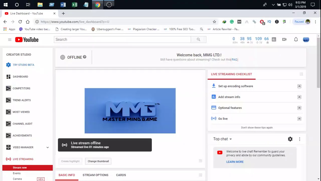 MMG LTD. Live Stream