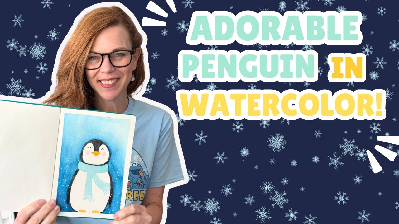 Easy Penguin in Watercolor