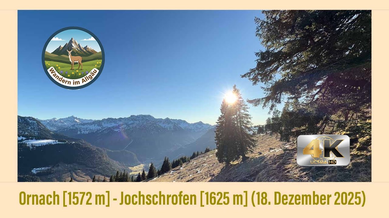 Oberjoch: Ornach [1572 m] und Jochschrofen [1625 m] nach der Arbeit (18. Dezember 2025)
