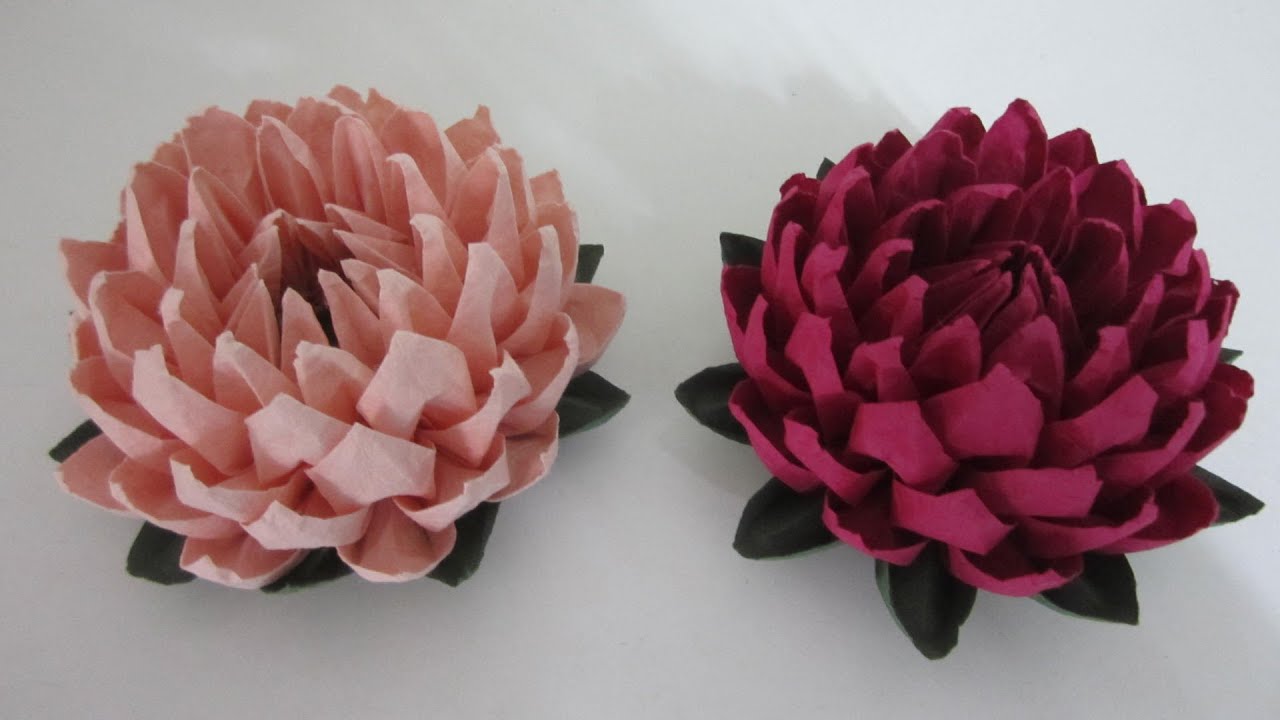 TUTORIAL: Paper Flower - Simple and Easy to make Lotus Flower (蓮花)