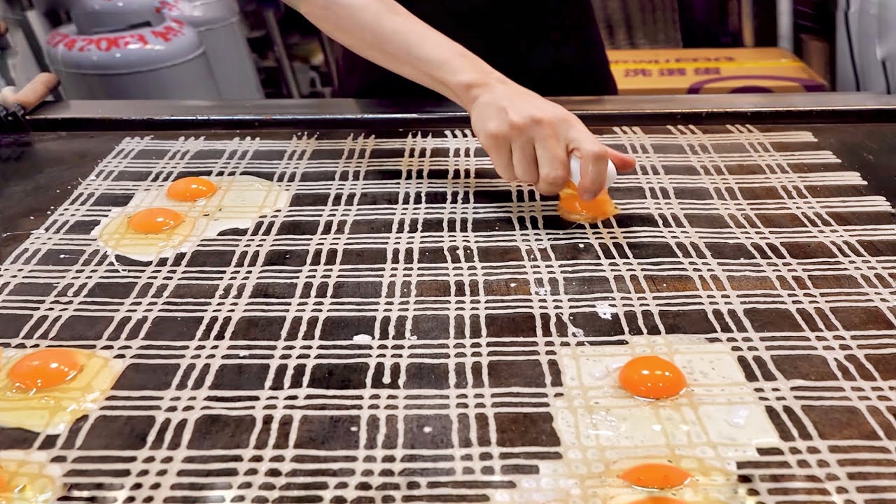隱藏在三峽的超華麗格紋蛋餅！Chinese omelette street food
