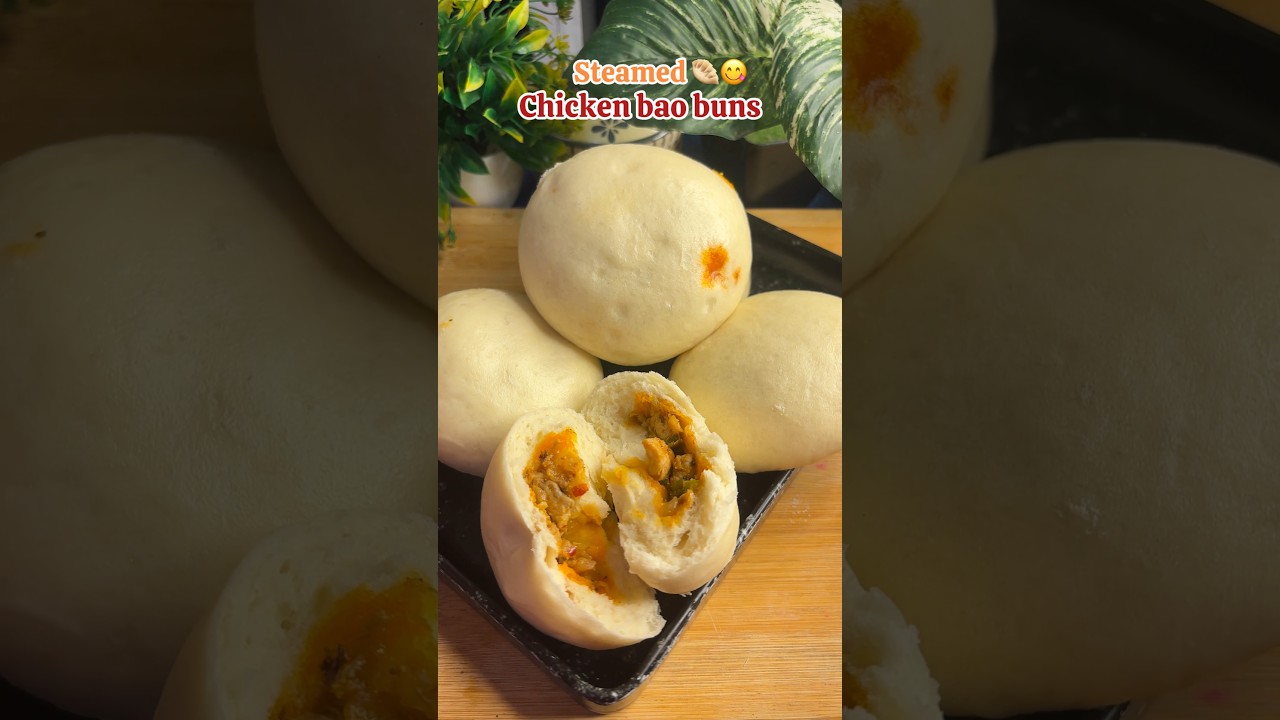 Soft chicken bao 🤩buns recipe একবার ট্রাই করে দেখো 🤤👌#shorts #chickenbuns #steambun #cooking #food