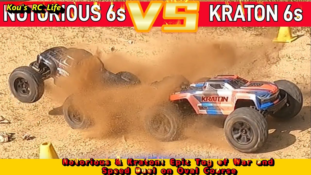 ARRMA Notorious 6S против Kraton 6S — сравнение перетягивания каната и овального поля! Кто победит?