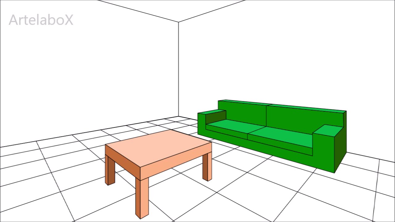 Prospettiva Accidentale #5 ARREDAMENTO Stanza . LIVING-ROOM FURNITURE in PERSPECTIVE