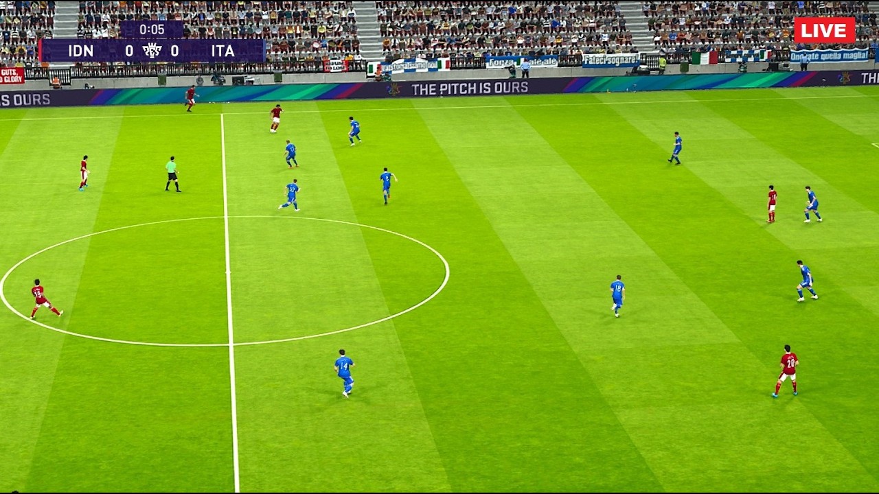 🔴 LIVE  INDONESIA VS ITALIA  MALAM INI  ~   BAHASA INGGRIS FIFA MATCHDAY DI PES