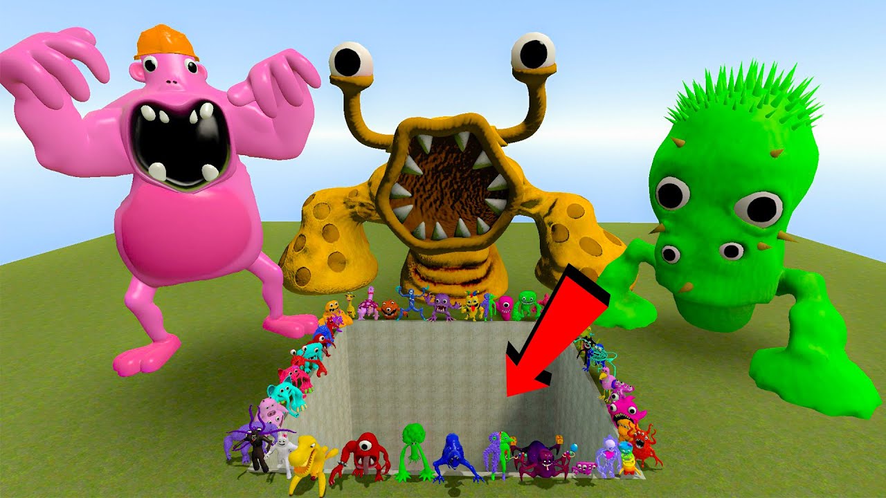 SPARTAN KICKING ALL GARTEN of BANBAN & CURSED GARTEN of BANBAN vs GIANT PIT!? (Garry's Mod)