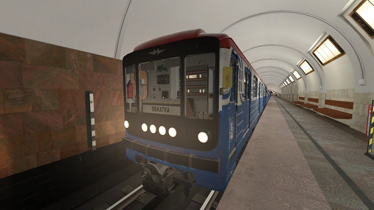 Driving 81-717 along the Kalinininskaya line in Garry's Mod Metrostroi