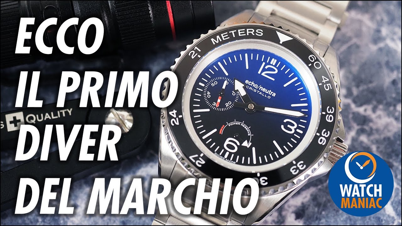 Echo Neutra Cristallo, diver professionale 500m con valvola per l'elio
