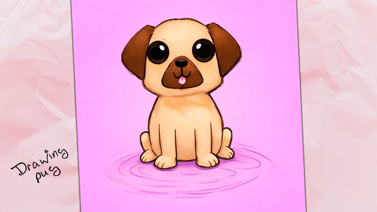 How to Draw a Cute Pug Puppy | Easy Digital Art for Beginners | Adorable Puppy Style 🐶