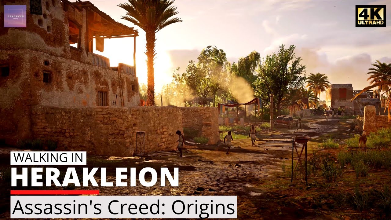 Walking in the Ancient Egypt City of Herakleion [ Assassin's Creed: Origins - Relaxing Ambience ]