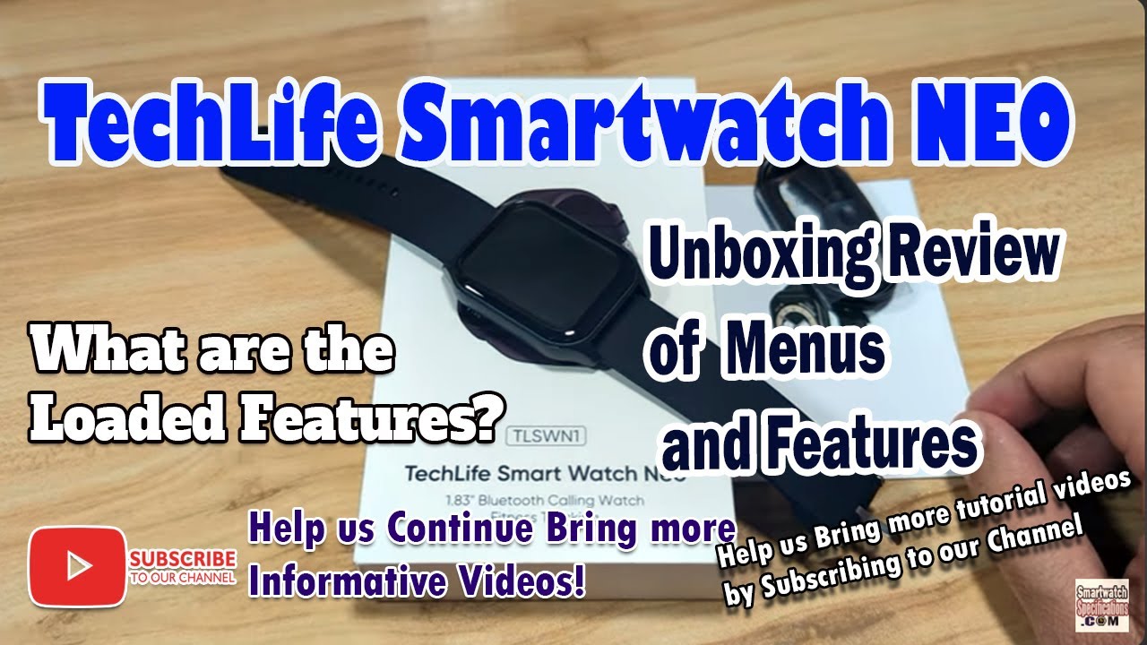 TechLife Smartwatch Neo - Unboxing Review of Menus and Features