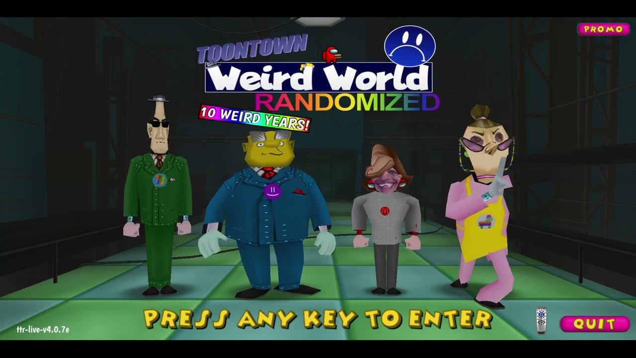 Weird World Redreamed: Under New Management intro & title screen (Toontown Rewritten content pack)