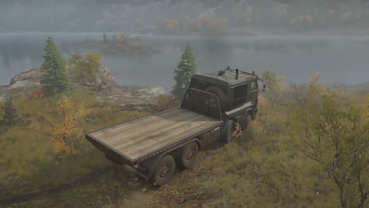 Crossing the Mighty River in SnowRunner Simulation PS5 Gameplay