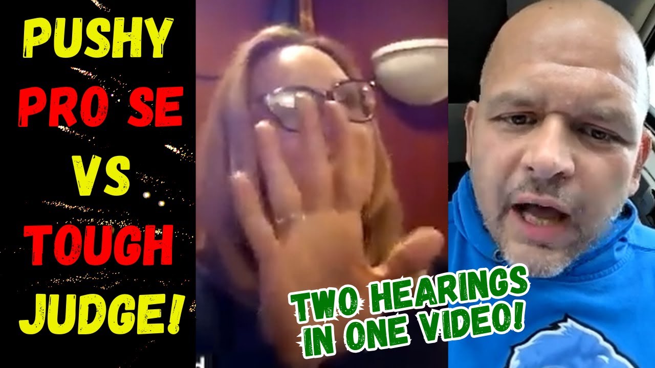 Pushy Pro Se Defendant Fires His Attorney & Takes on Tough Judge On His Own! 2 hearings...ONE video!