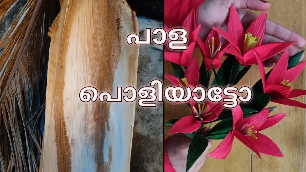 Arecanut palm leaf flower making in malayalam/dry flowers/home decor