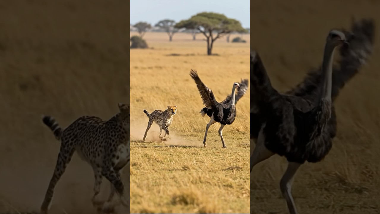 Ostrich vs Cheetah &ndash; Who Will Win This Chase? 🏃&zwj;♂️🐆