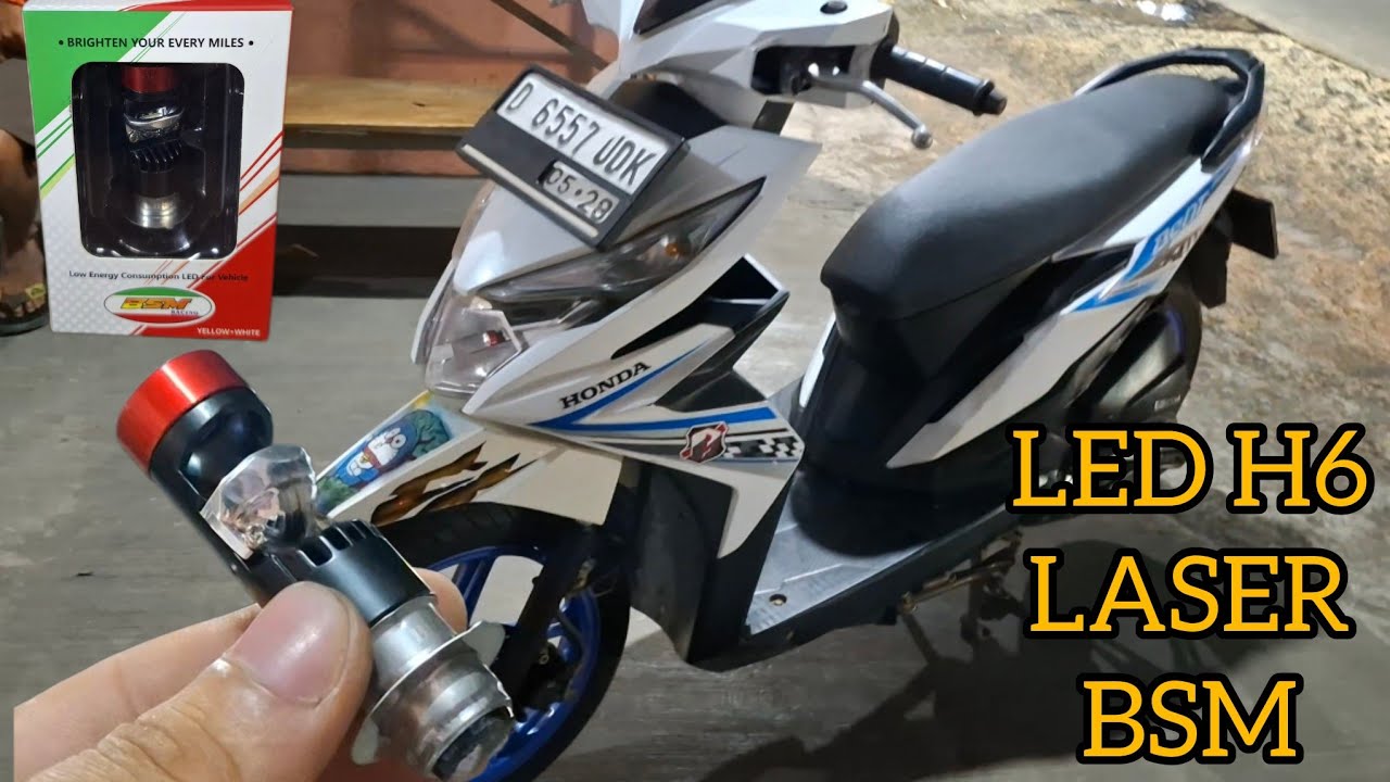 PASANG LAMPU LED LASER BSM DI MOTOR BEAT ESP