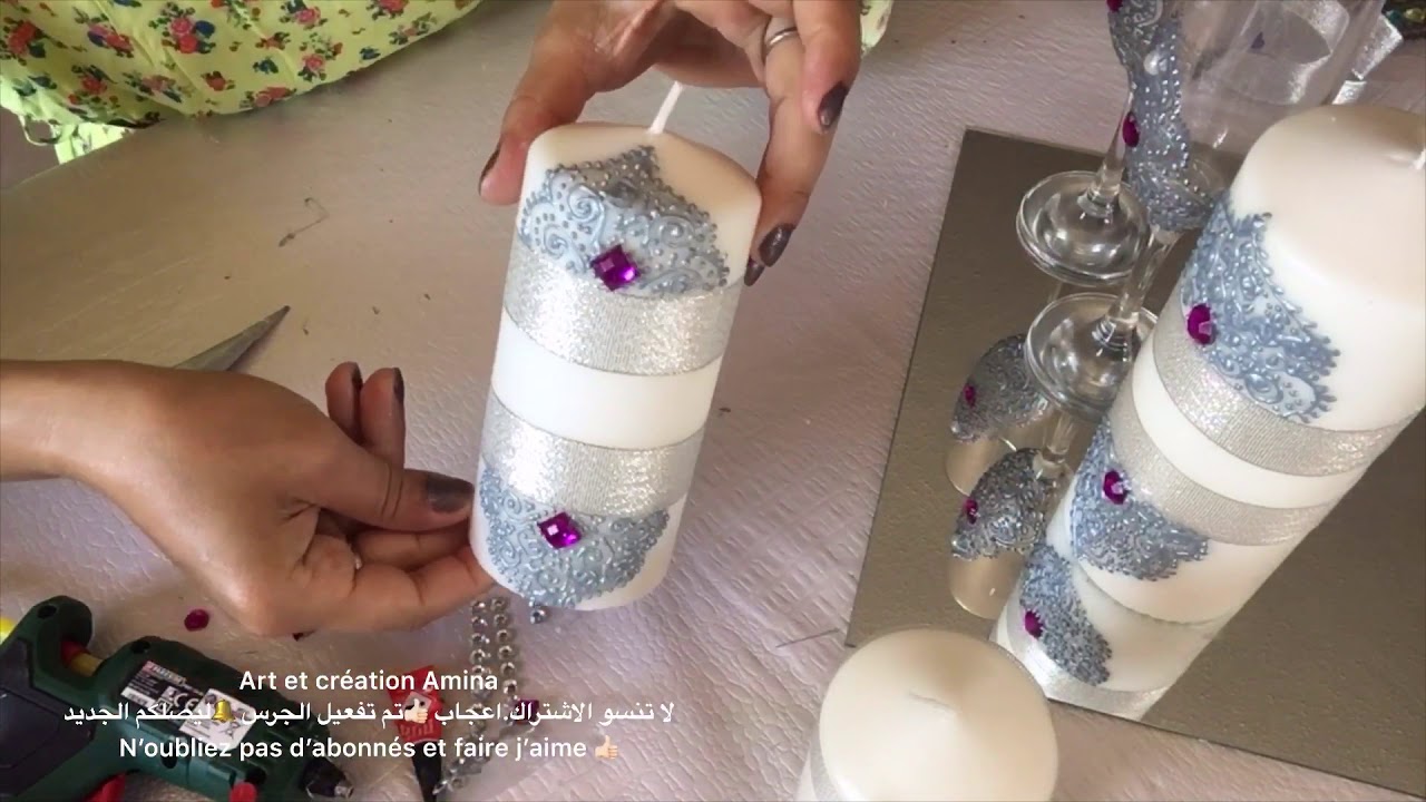 #مشروع_مربح الرسم على الشمع فعلا ماغاتندميش الا دخلتي 🕯comment décorer un verre 🥂et bougies