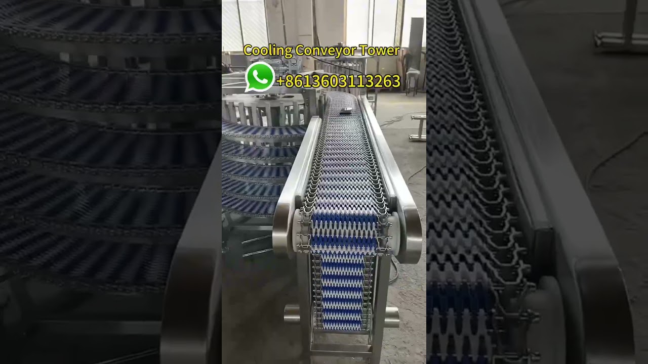 Spiral Cooling Tower Plastic Modular Belt Conveyor for Bread/Cake/Pastry/Pita/Pizza Hamburger/Toast