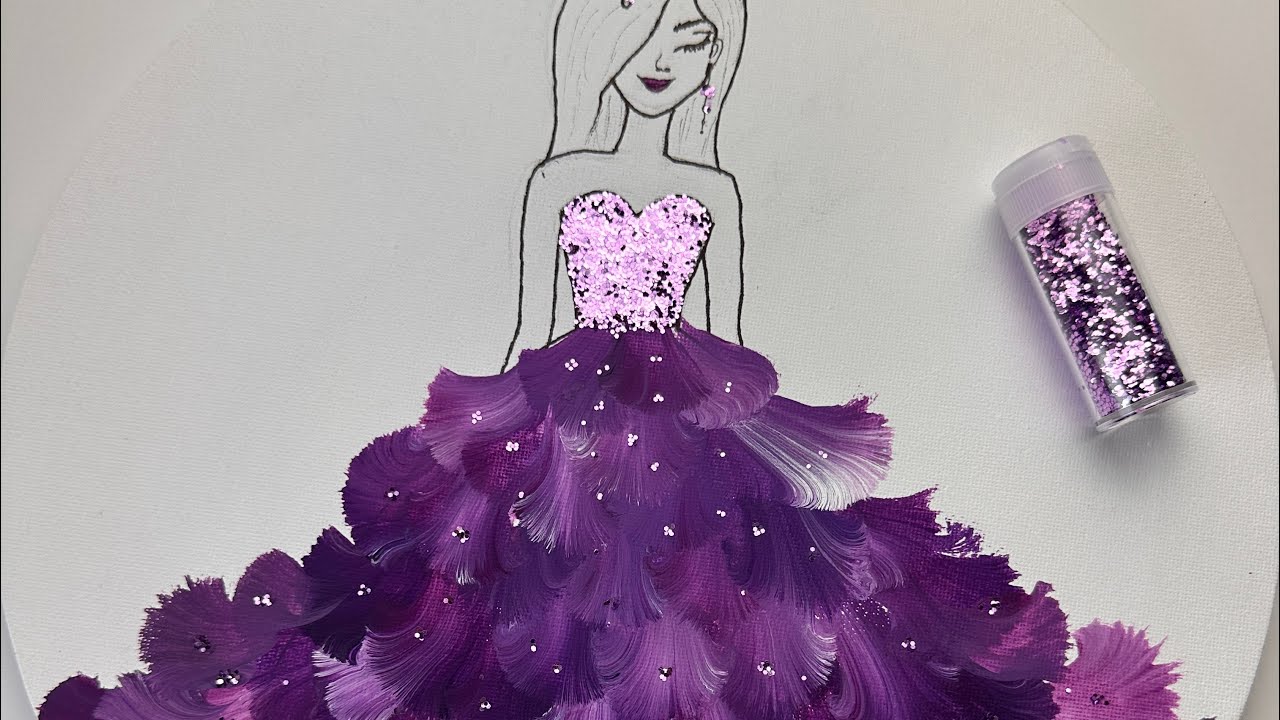 Easy Girl Drawings /Beautiful Dress Paintings #arttutorials #stepbystep #drawing #paintingideaseasy 