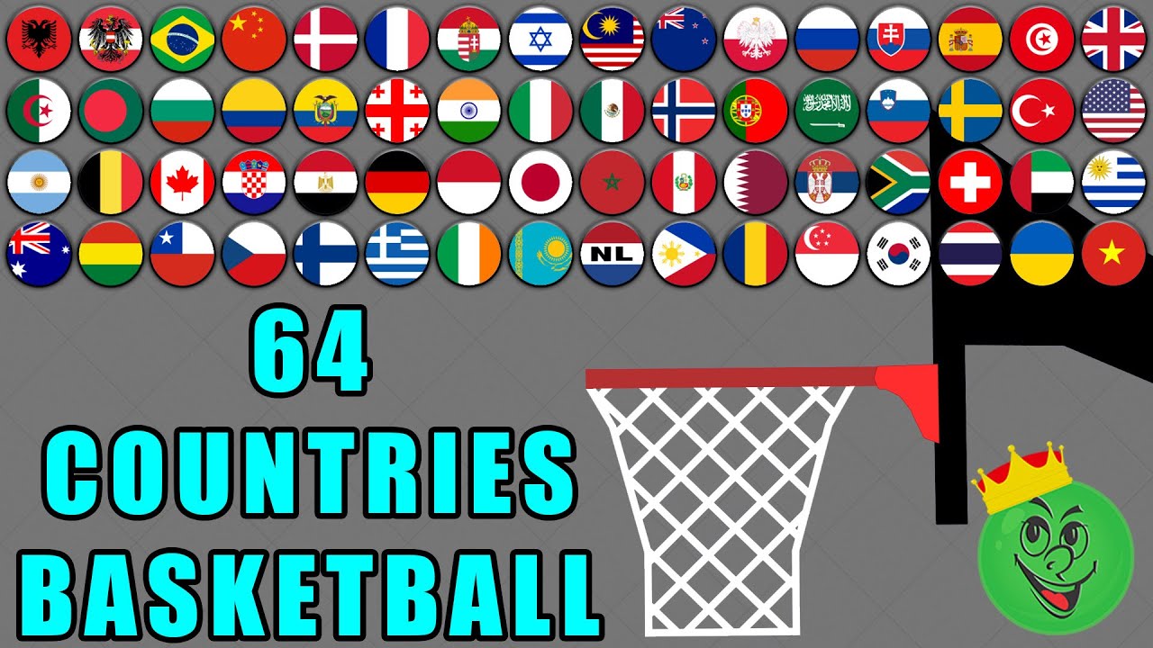 Basketball Marble Race with 64 Countries 6 \ Marble Race King