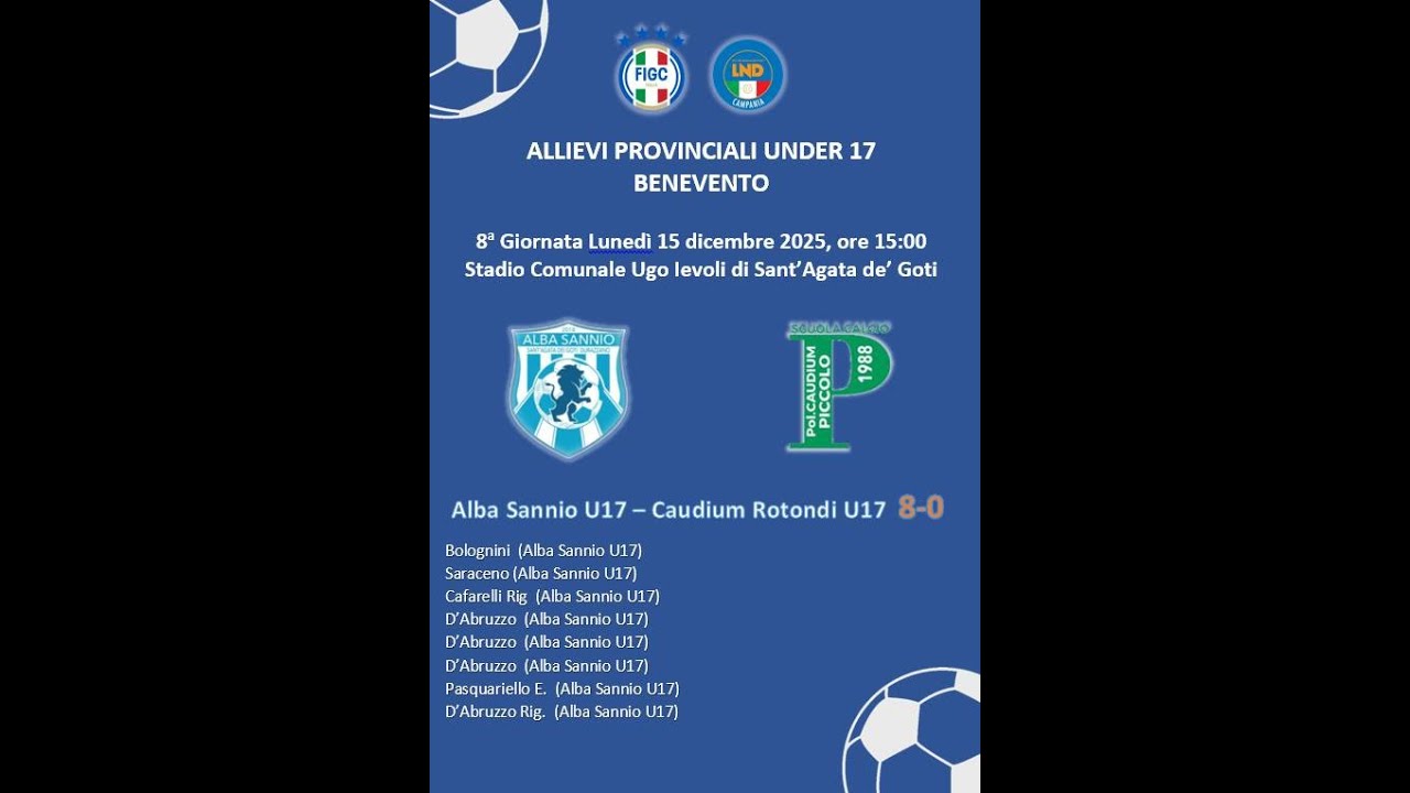 15-12-2025 Alba Sannio U17  - Pol  Caudium Rotondi U17 8-0