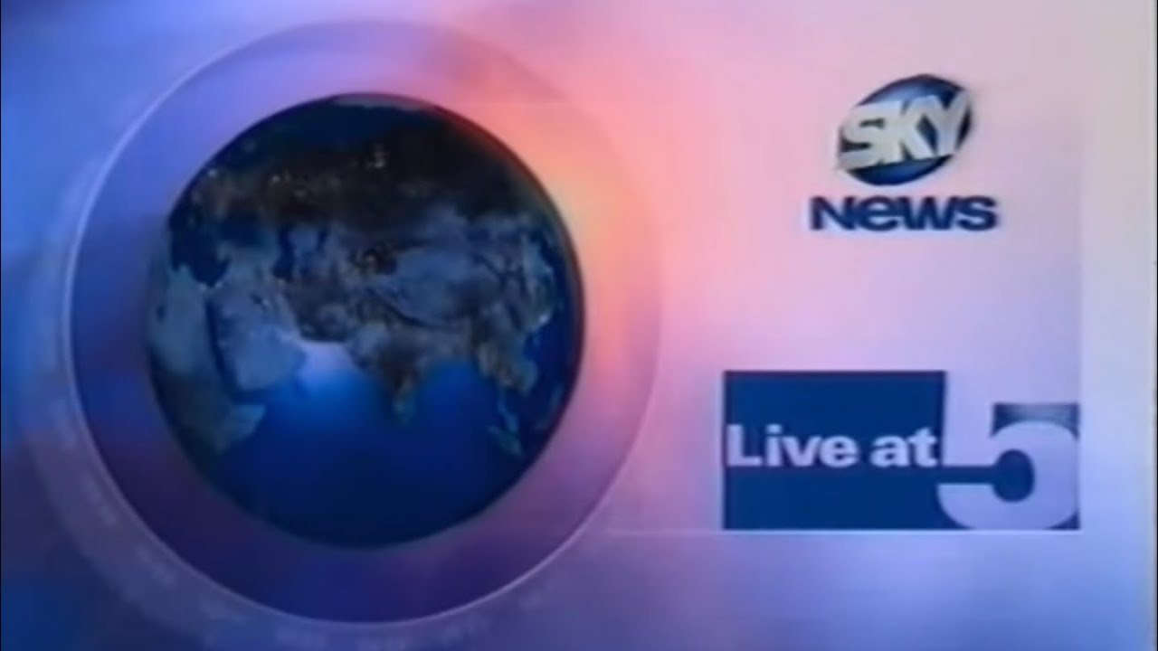 Sky News - Live At Five opening titles, Sunday 2nd November 1997