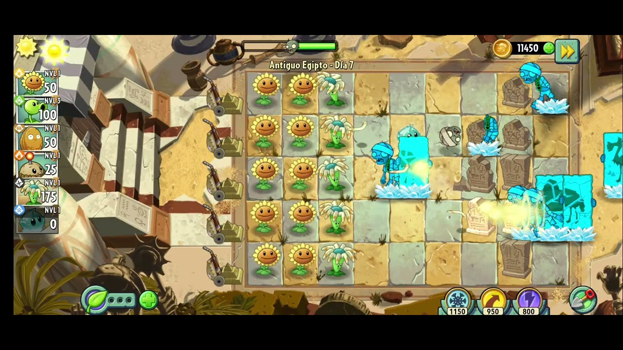 Pvz2 antiguo Egipto - día 7 #plantas_vs_zombies @Xiuhcóatljuegos  pvz2