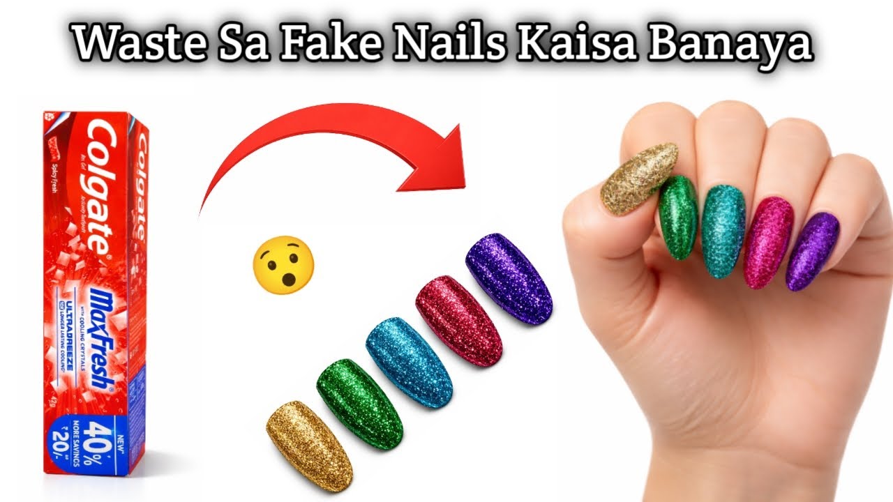 How To Make Fake Nails At Waste/Waste Sa Fake Nails Kaisa Banaya/Waste To Best||