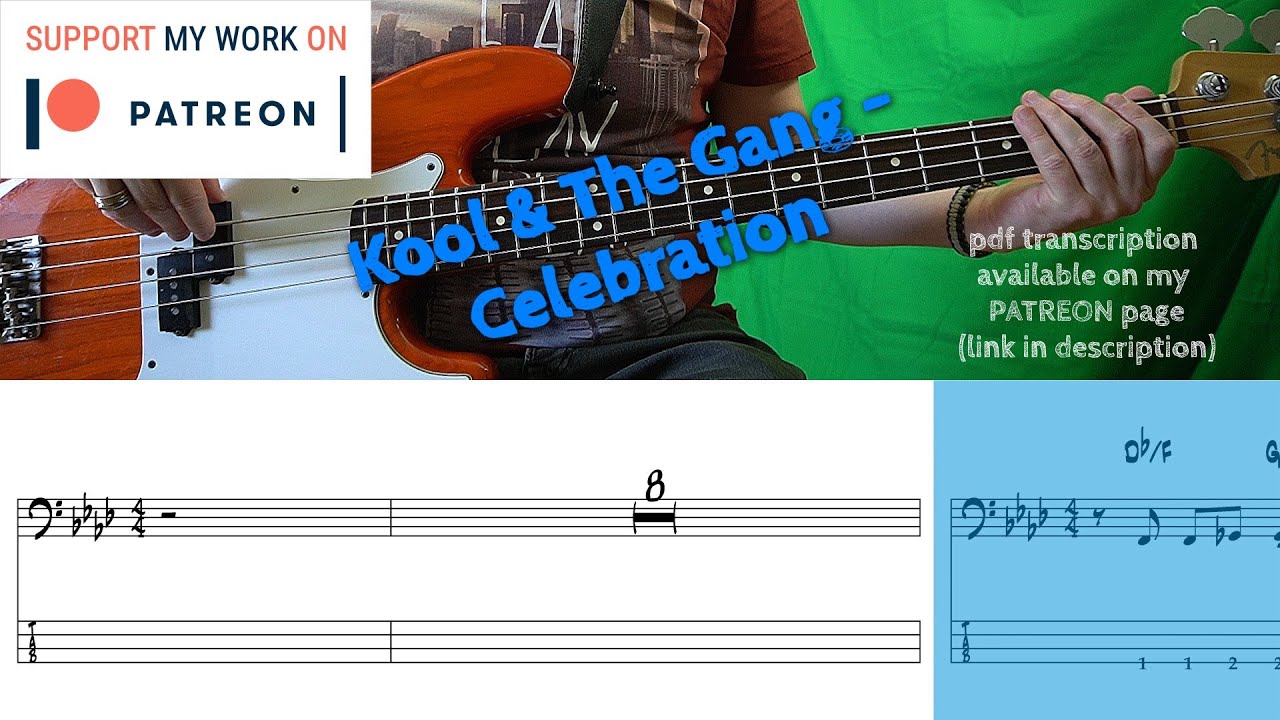 Kool & The Gang - Celebration (Bass cover with tabs)