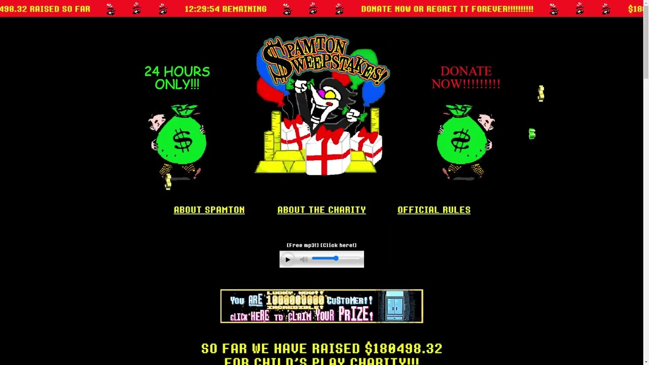 DELTARUNE Spamton Sweepstakes Site Showcase thing