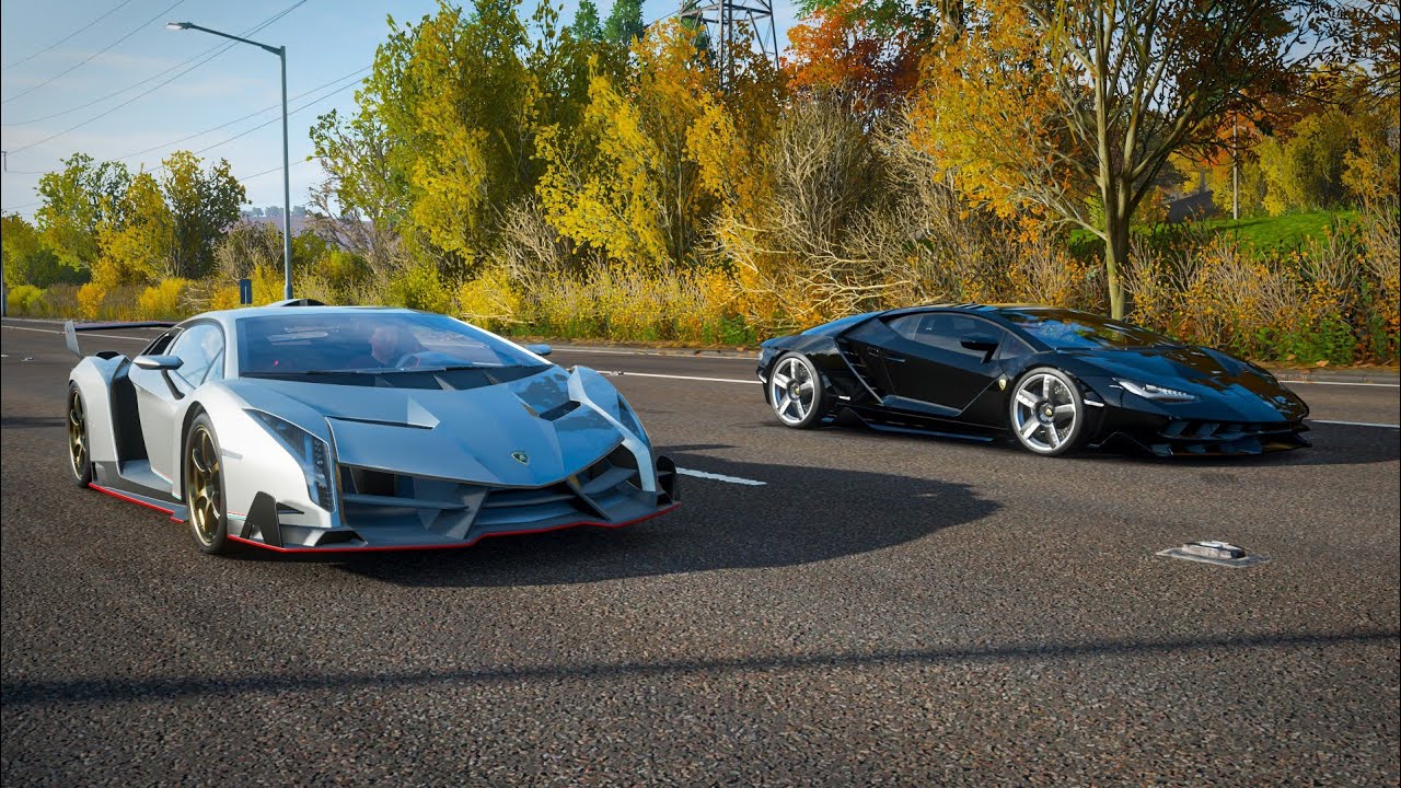 Forza Horizon 4: Lamborghini Centenario vs. Lamborghini Veneno Drag Race