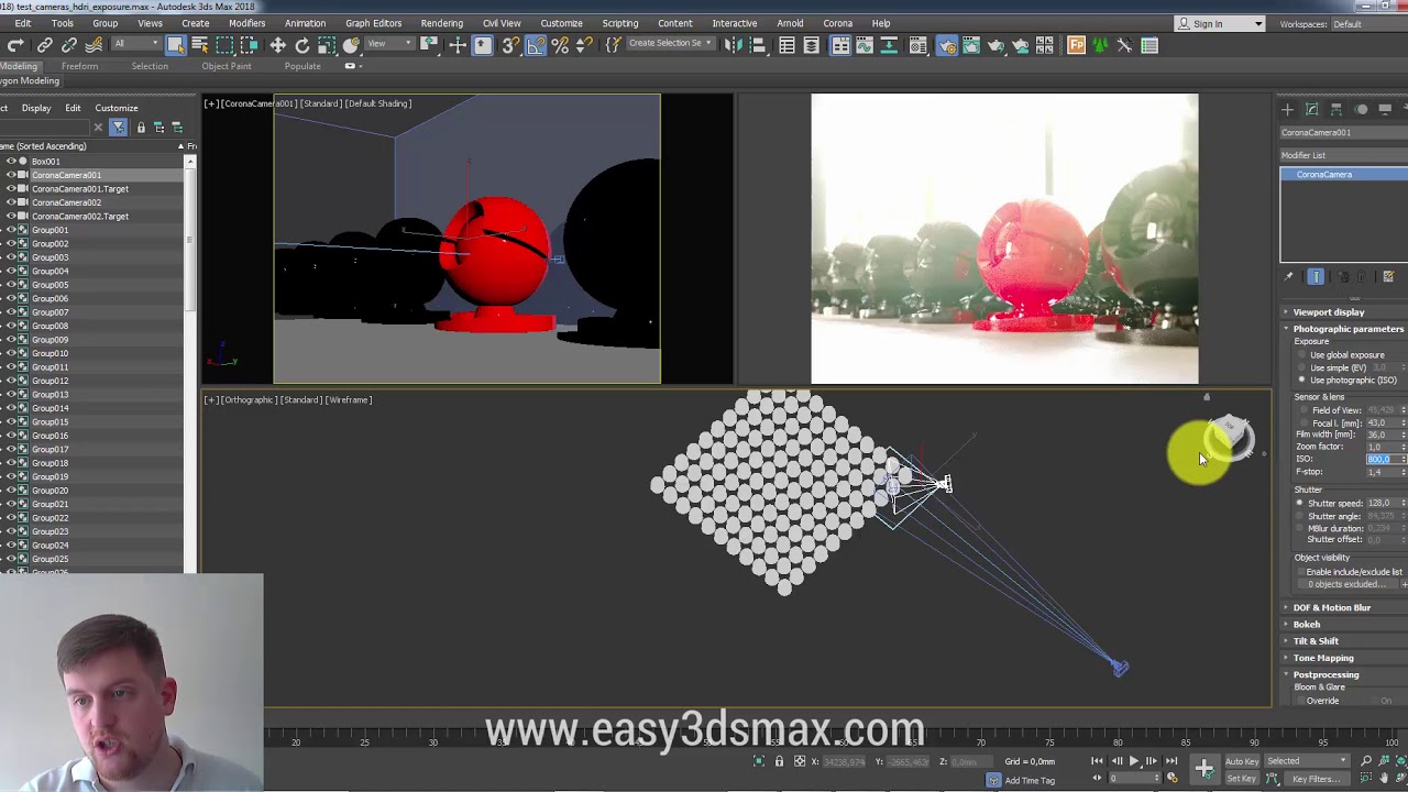 (5) Настройка камер в 3ds Max. Shutter speed (выдержка)