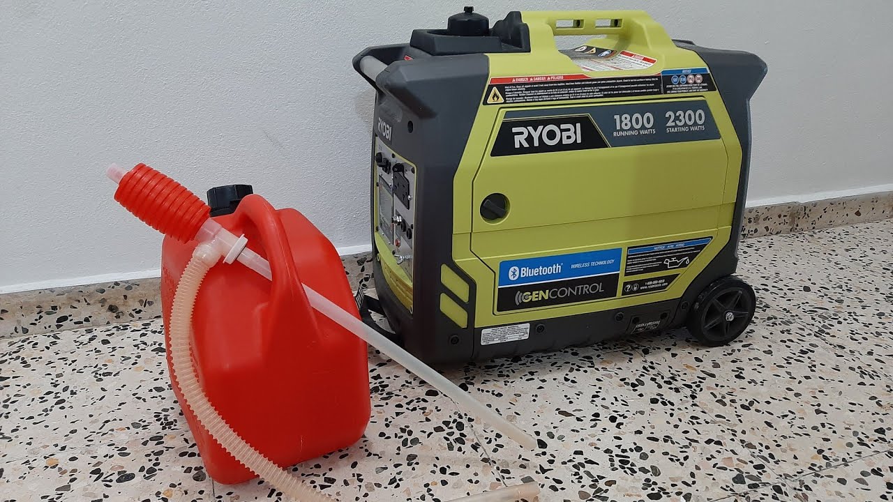 Ryobi 2300 watts how to remove gasoline 100%,  como remover la gasolina al 100%