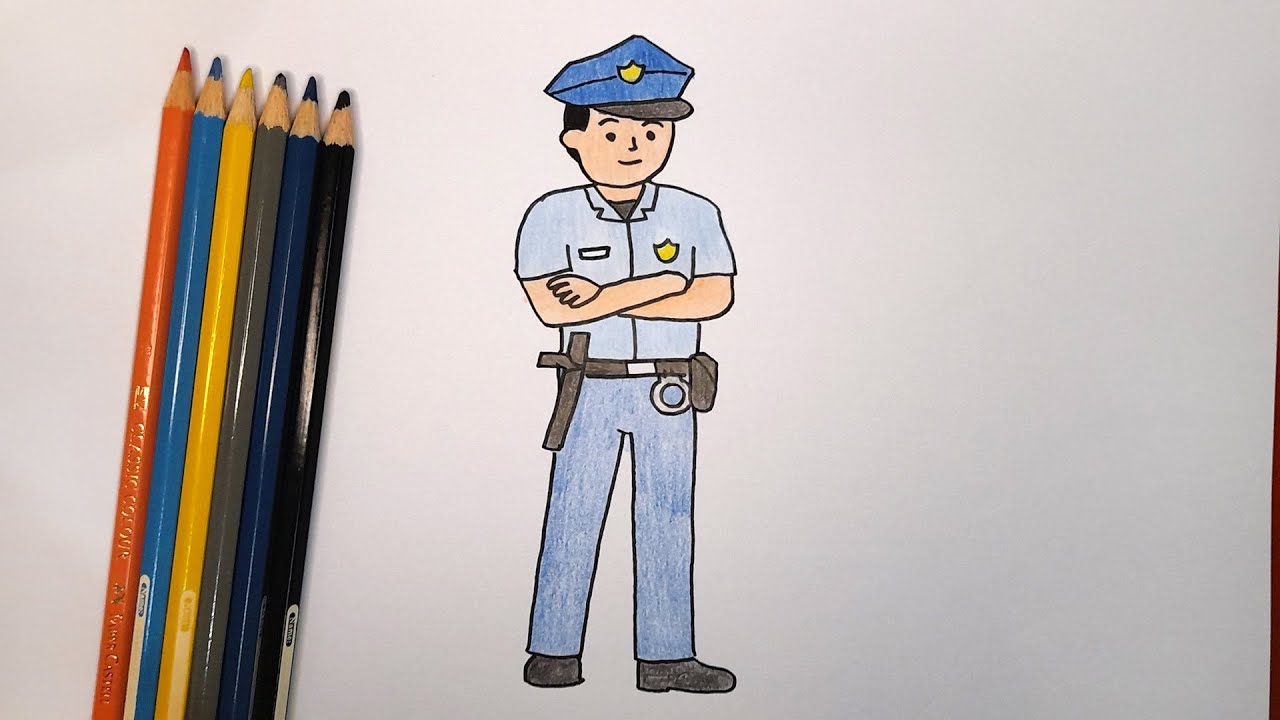 Menggambar Seorang Polisi Mudah Dan Bagus