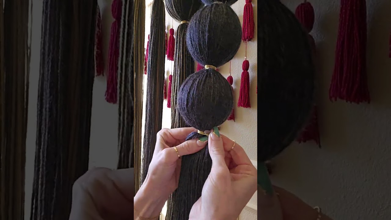 Woman shows how she made her Modern Bubble Wall Hanging!