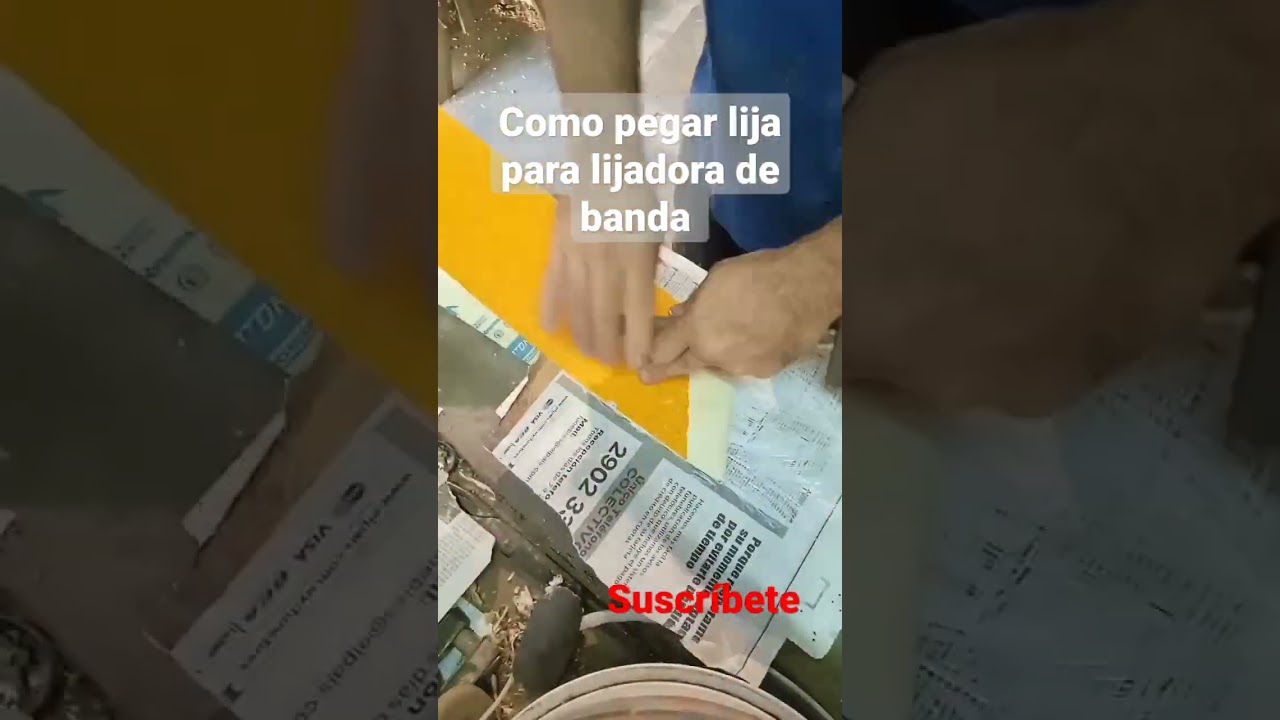 como pegar lija para lijadora de banda #carpintero #woodworking #wood #lijadoradebanda #lijas