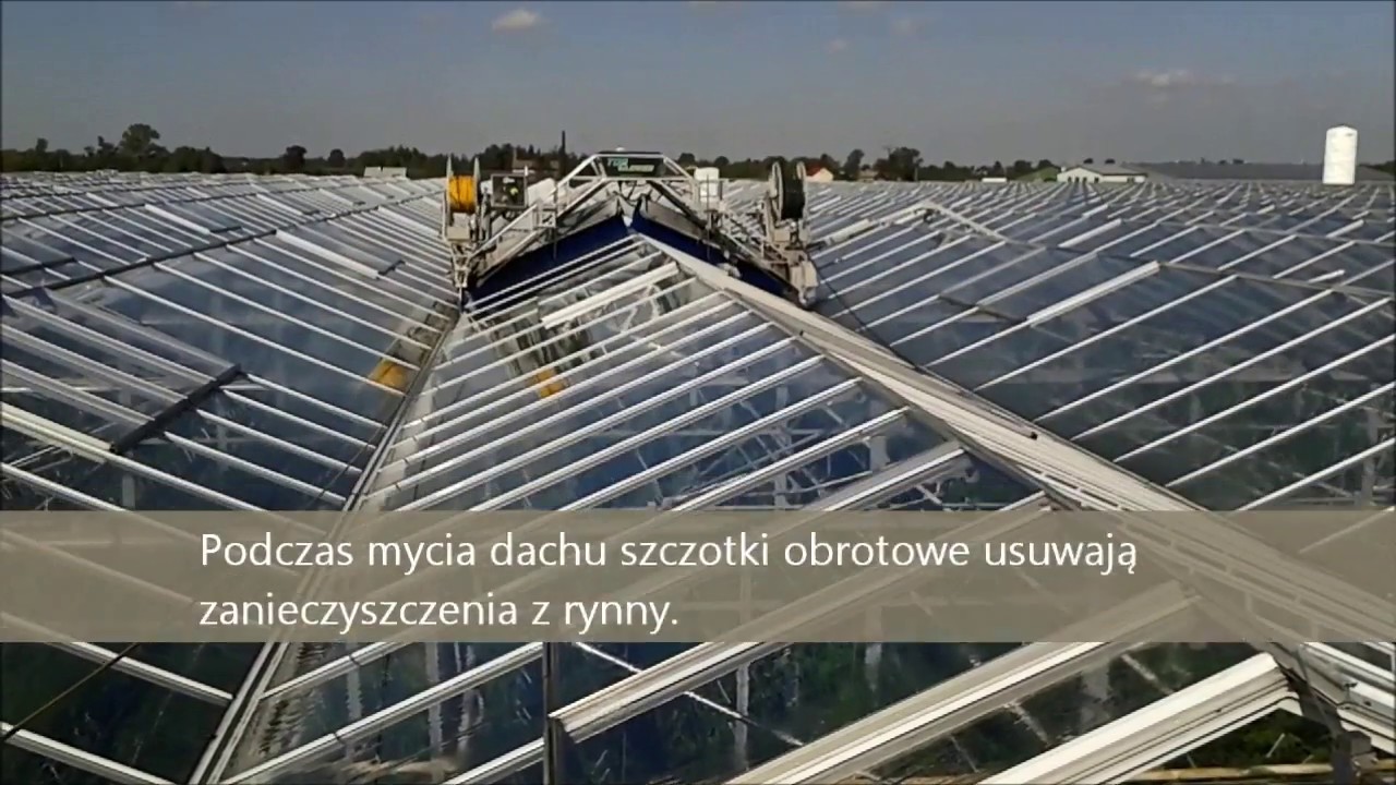 Mycie dachu szklarni