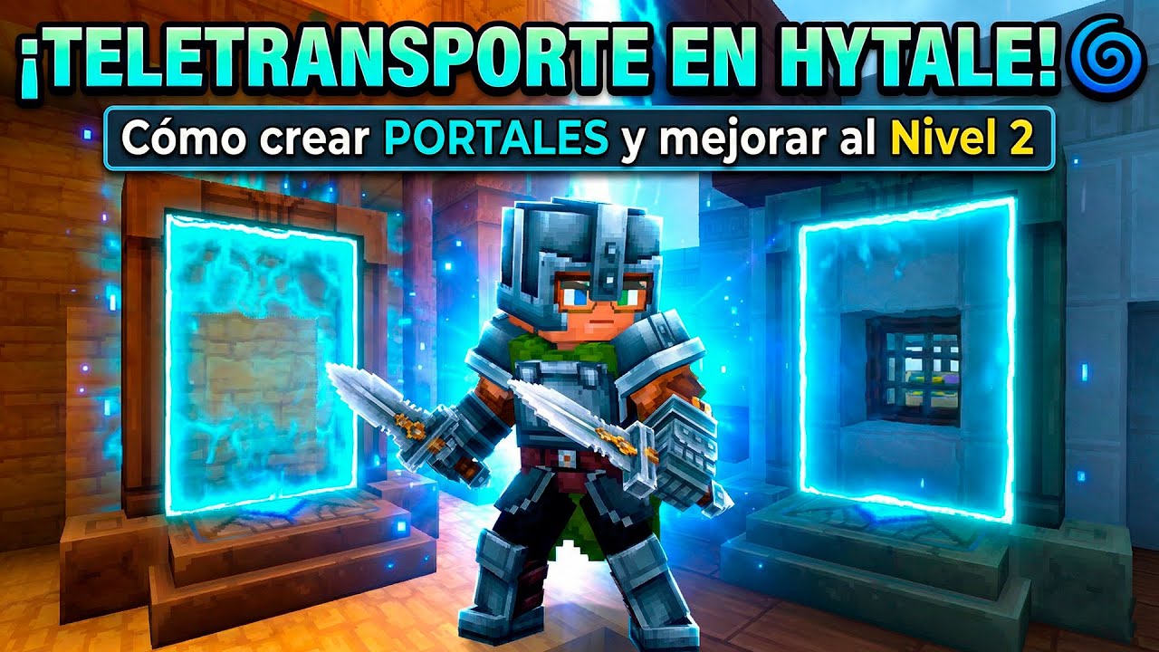¡TELETRANSPORTE EN HYTALE! 🌀 Cómo crear PORTALES y mejorar al Nivel 2