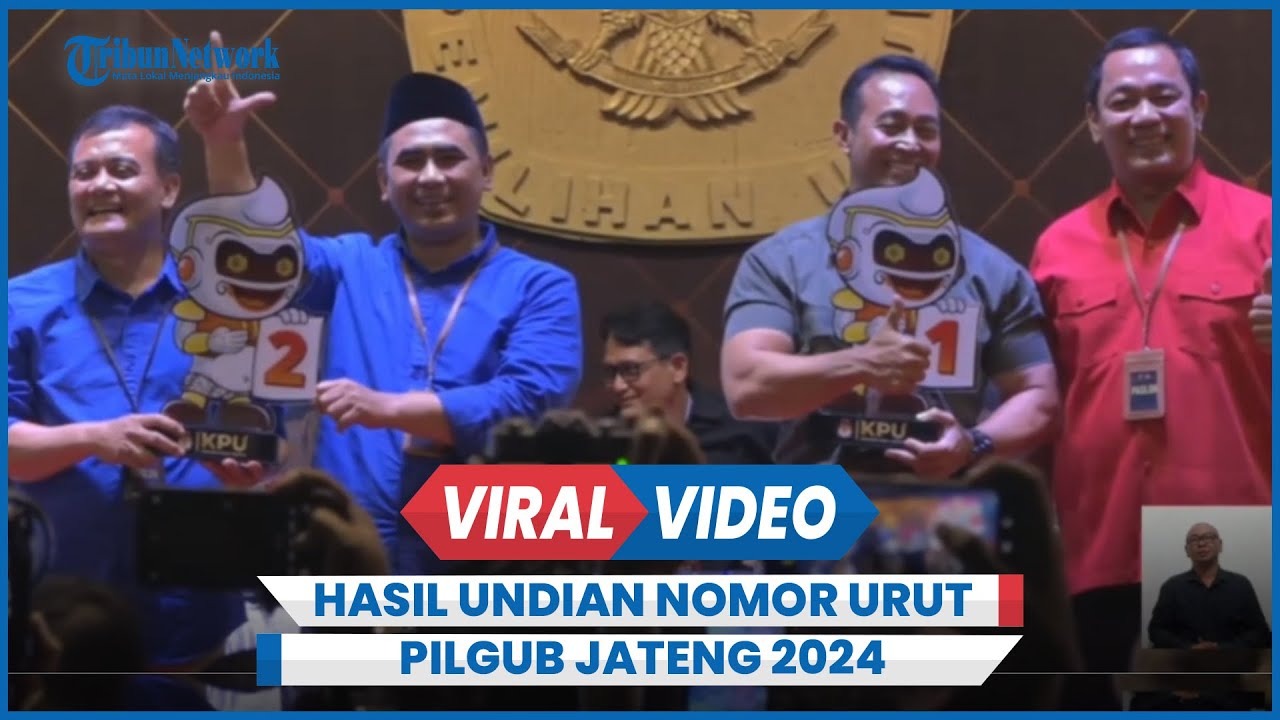Hasil Undian No Urut Pilgub Jateng 2024: Andika Perkasa-Hendrar Prihadi 1, Ahmad Luthfi-Taj Yasin 2