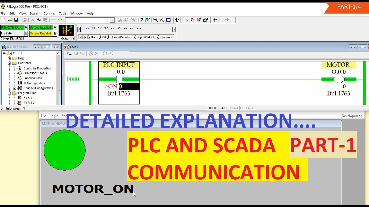 ALLEN BRADLEY PLC  AND INTOUCH SCADA COMMUNICATION (RSLOGIX 500) PART-1
