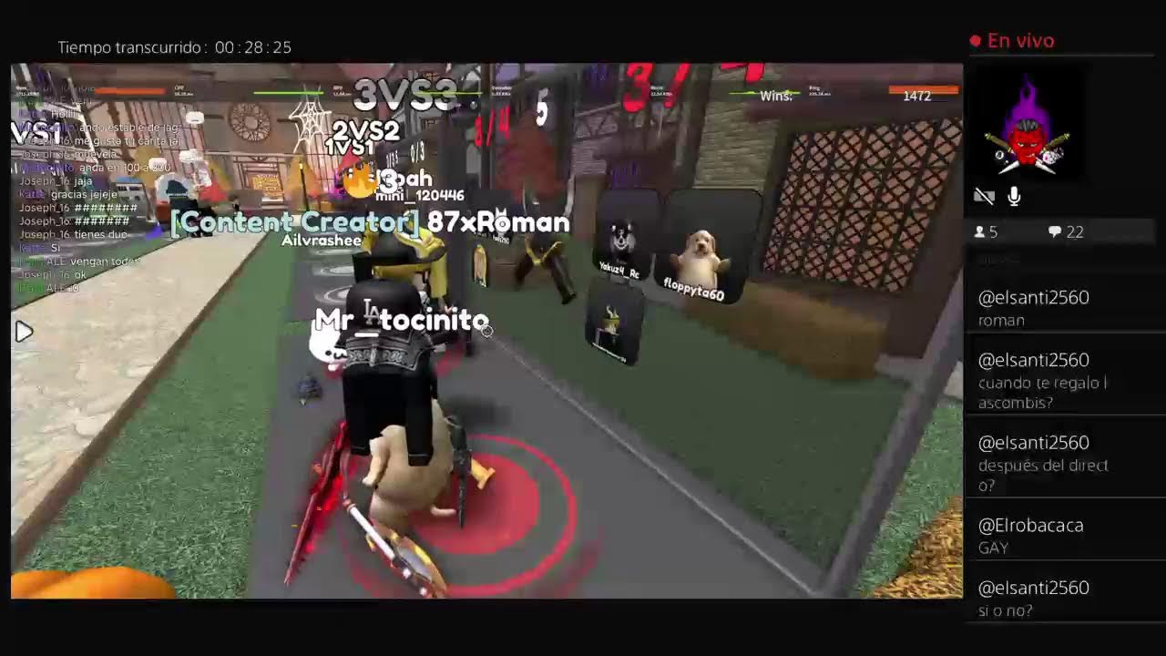 Jugando con subs en Roblox