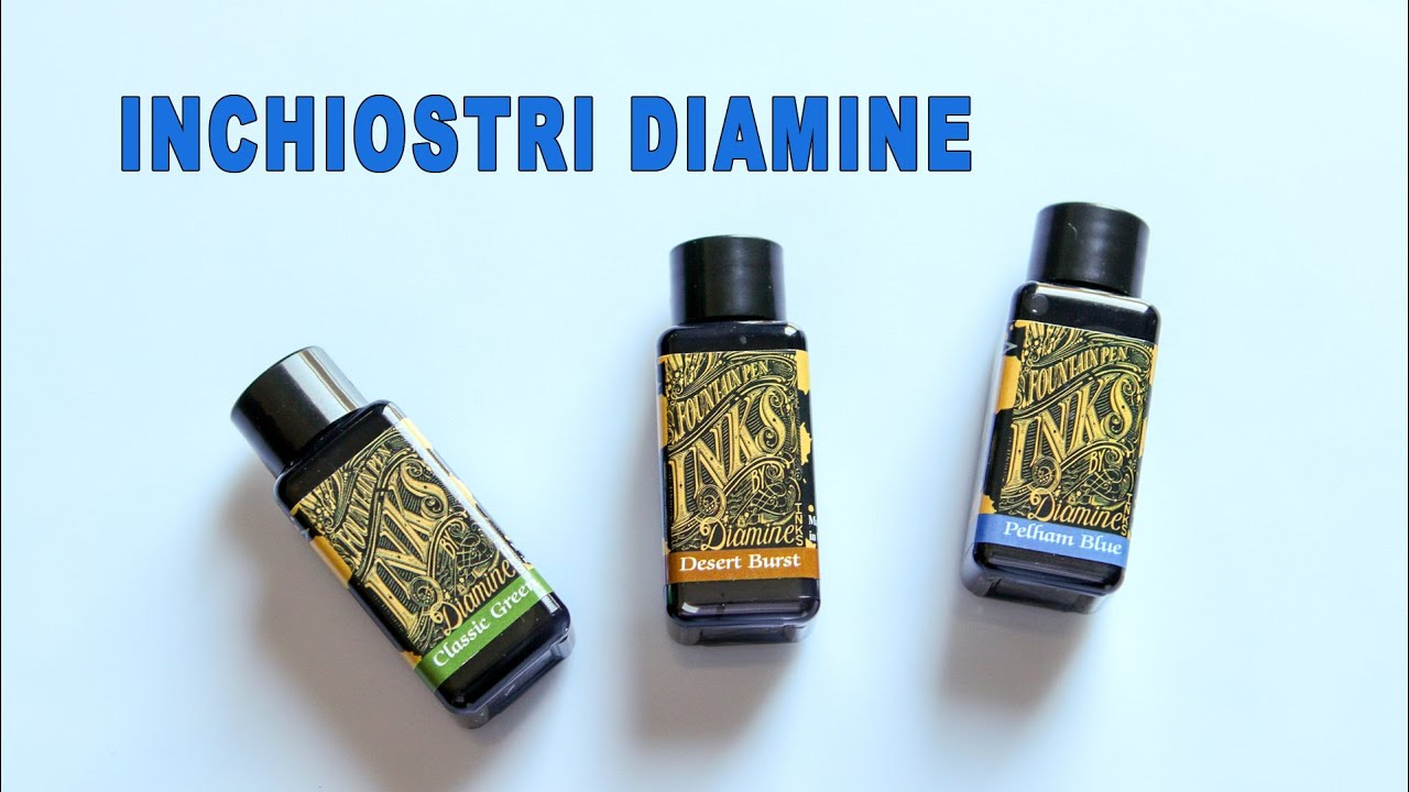 Diamine Classic green - Desert burst - Pelham blue ink test review