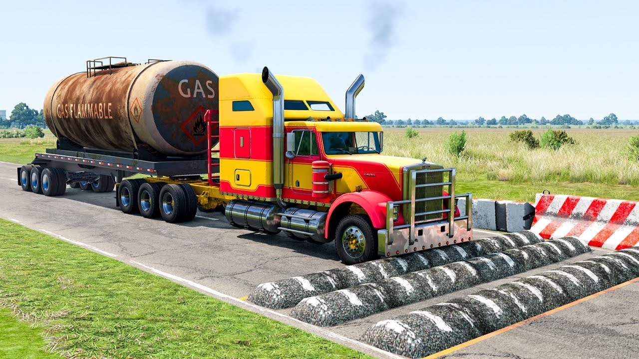Trucks vs Speed Bumps SPECIAL #72 | BeamNG Drive - Long Video | TrucksVs