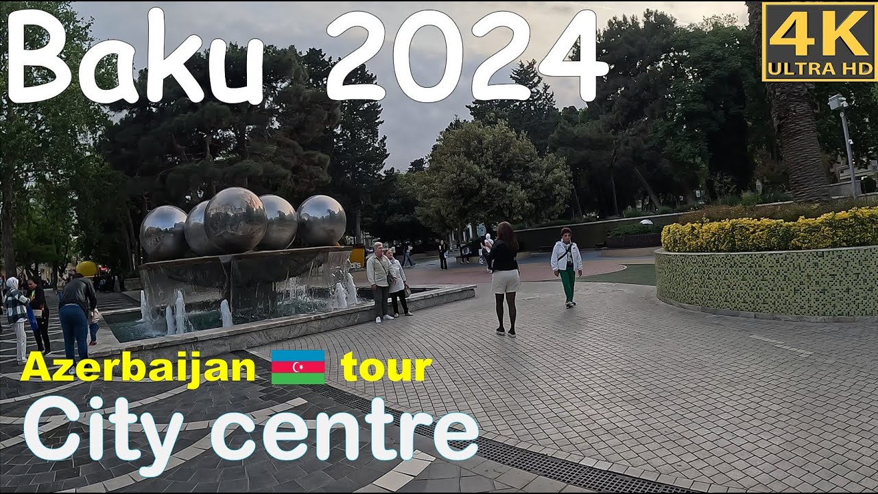 Baku | city center |walking tour  in 4k 60 fps 