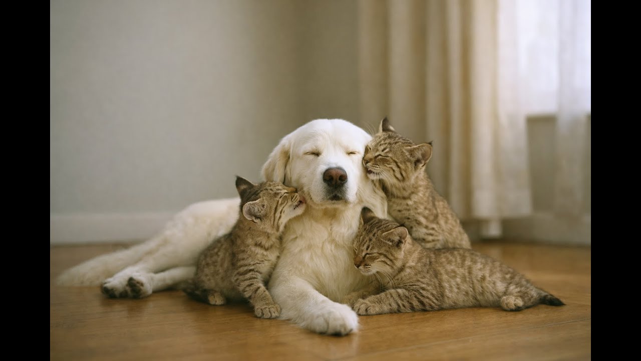 GIGANTE DOLCE CANE diventa MAMMA di PICCOLE LINCI – Il loro legame ti scioglierà il cuore
