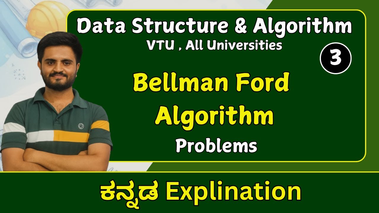 Bellman ford algorithm Problem , part 3 |Data structures & Algorithm |VTU,All universities