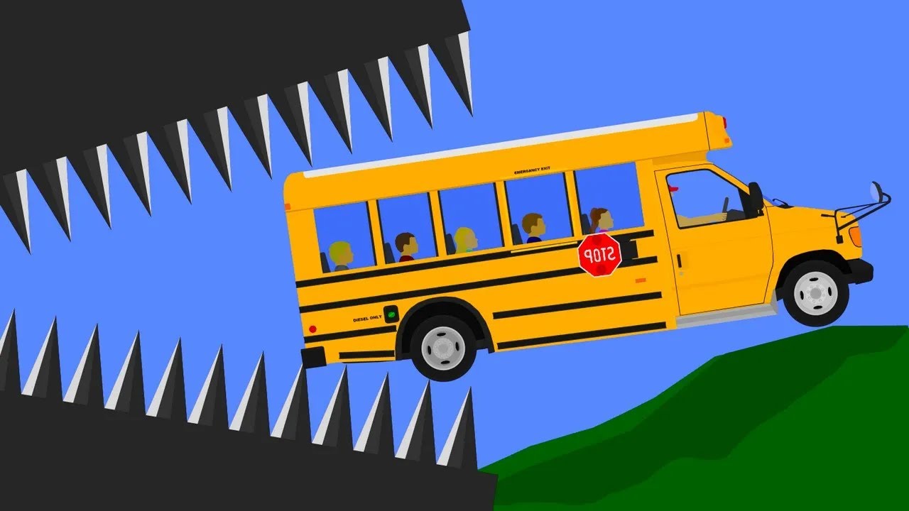 Bus Extreme Destruction -  Algodoo Car Destruction Moments